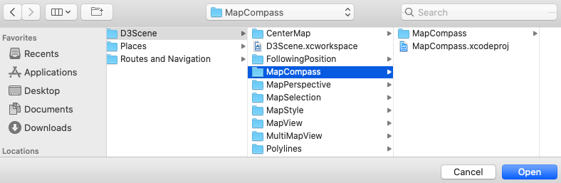 Xcode open MapCompass