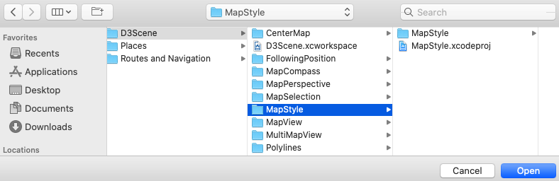 Xcode open MapStyle