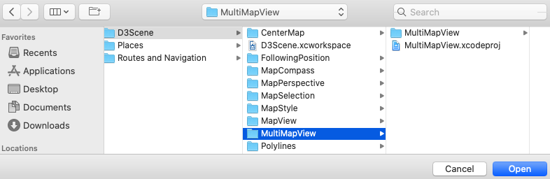 Xcode open MultiMapView
